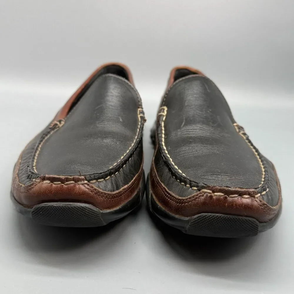 Allen Edmonds Boulder Venetian Men's 11.5 Black Brown Leather Driving Moccasin